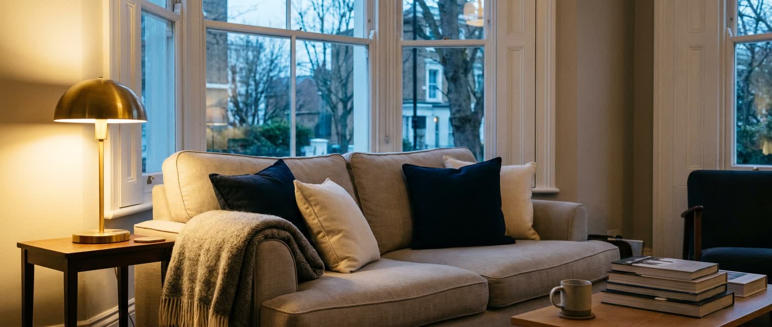 A warm, comfortable family living room
